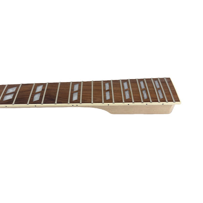 Yinfente New Guitar Neck 22 Fret 24.75 Inch Maple Rosewood Fretboard Bolt on with binding for Unfinished DIY