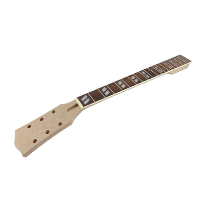 Yinfente New Guitar Neck 22 Fret 24.75 Inch Maple Rosewood Fretboard Bolt on with binding for Unfinished DIY