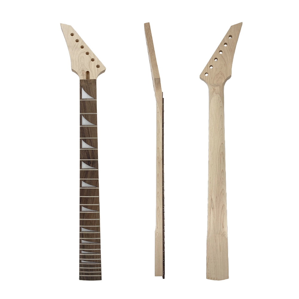 Yinfente New Reverse 24fret Guitar Neck Maple 25.5inch Rosewood Fretboard Bolt On Heel
