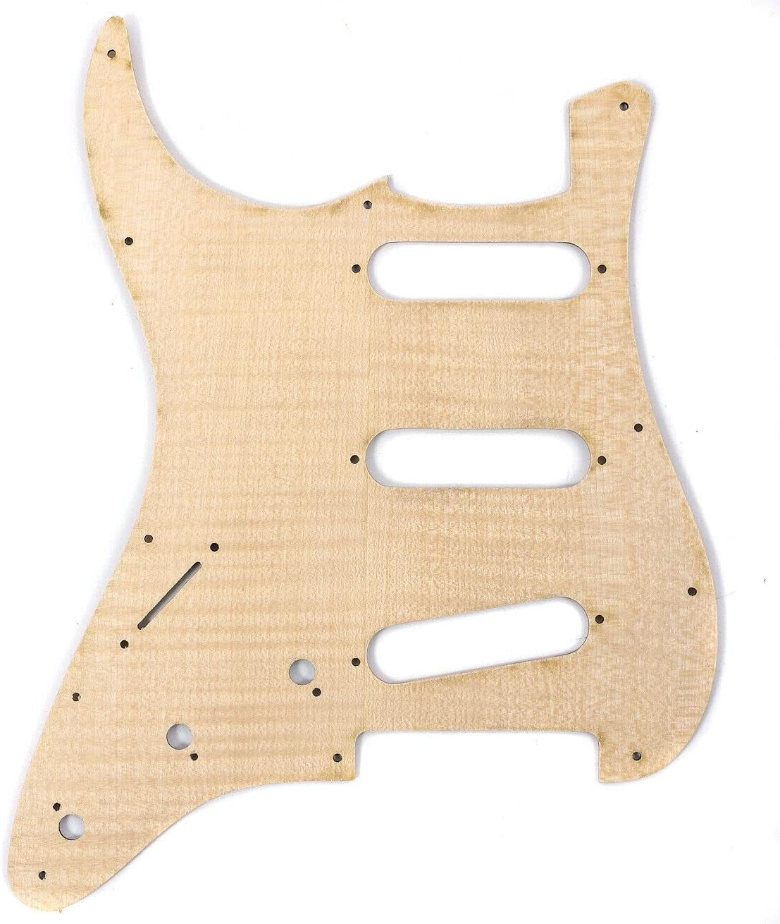 New Electric Guitar Pickguard Flame Maple Wood SSS Pickup Guitar Scratch Plate for ST Guitar