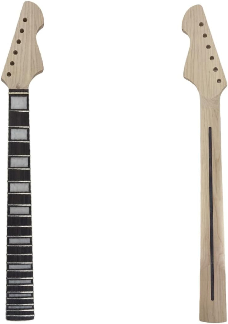 24Inch Guitar Neck 22Fret Maple Fretboard Black Block Inlay DIY Guitar Replacement