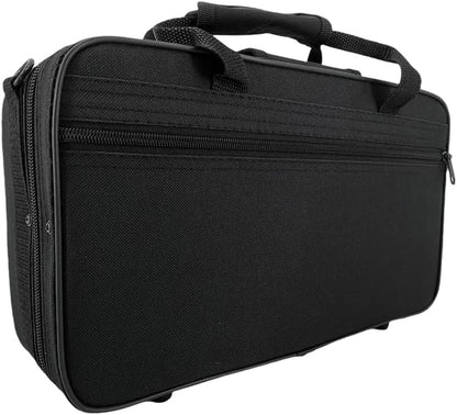 Professional Ebonite Clarinete C Key Clarinet for Beginner Students with 2 Barrels Hard Case Cleaning Kit Mouthpice Cork Grease Gloves