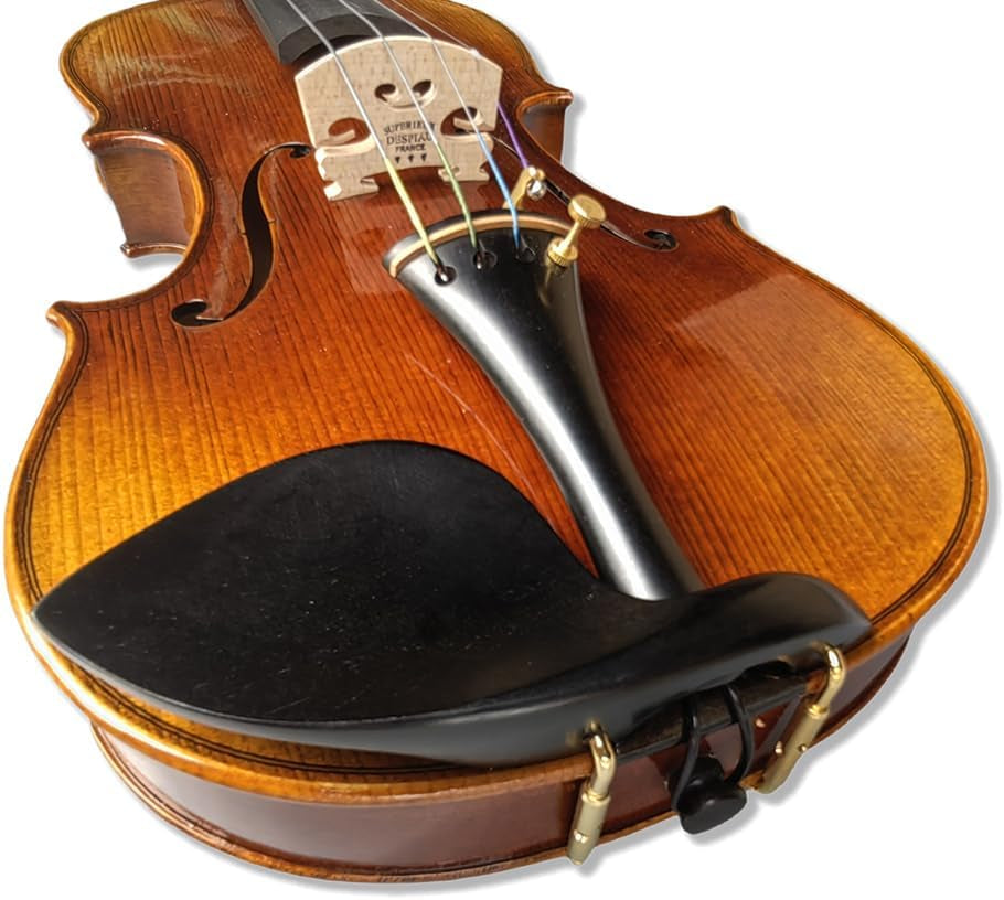 4/4 Full Size Acoustic Violin a Piece of Flame Maple Solid Wood Spruce Top Ebony Fittings 4 String with Case,Bow Handcrafted for Beginner