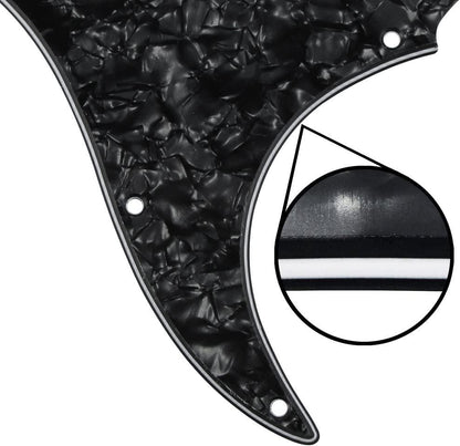 11 Hole Strat Pickguard SSS 3 Single Coil Pickups Scratch Plate with Pickguard Screws, Silver Mirror Style (Black Pearl)