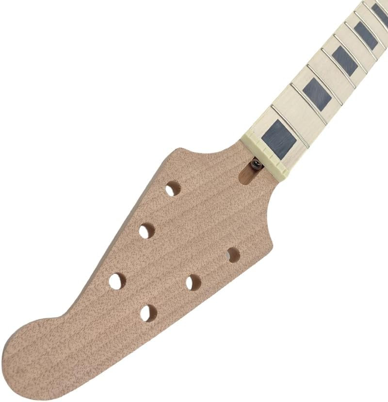 Electric Guitar Neck Unfinished 22 Fret for Electric Guitar Replacement Maple Mahogany Wood