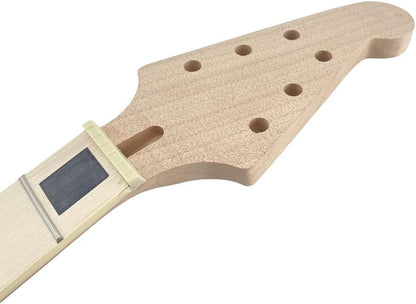 Electric Guitar Neck Unfinished 22 Fret for Electric Guitar Replacement Maple Mahogany Wood