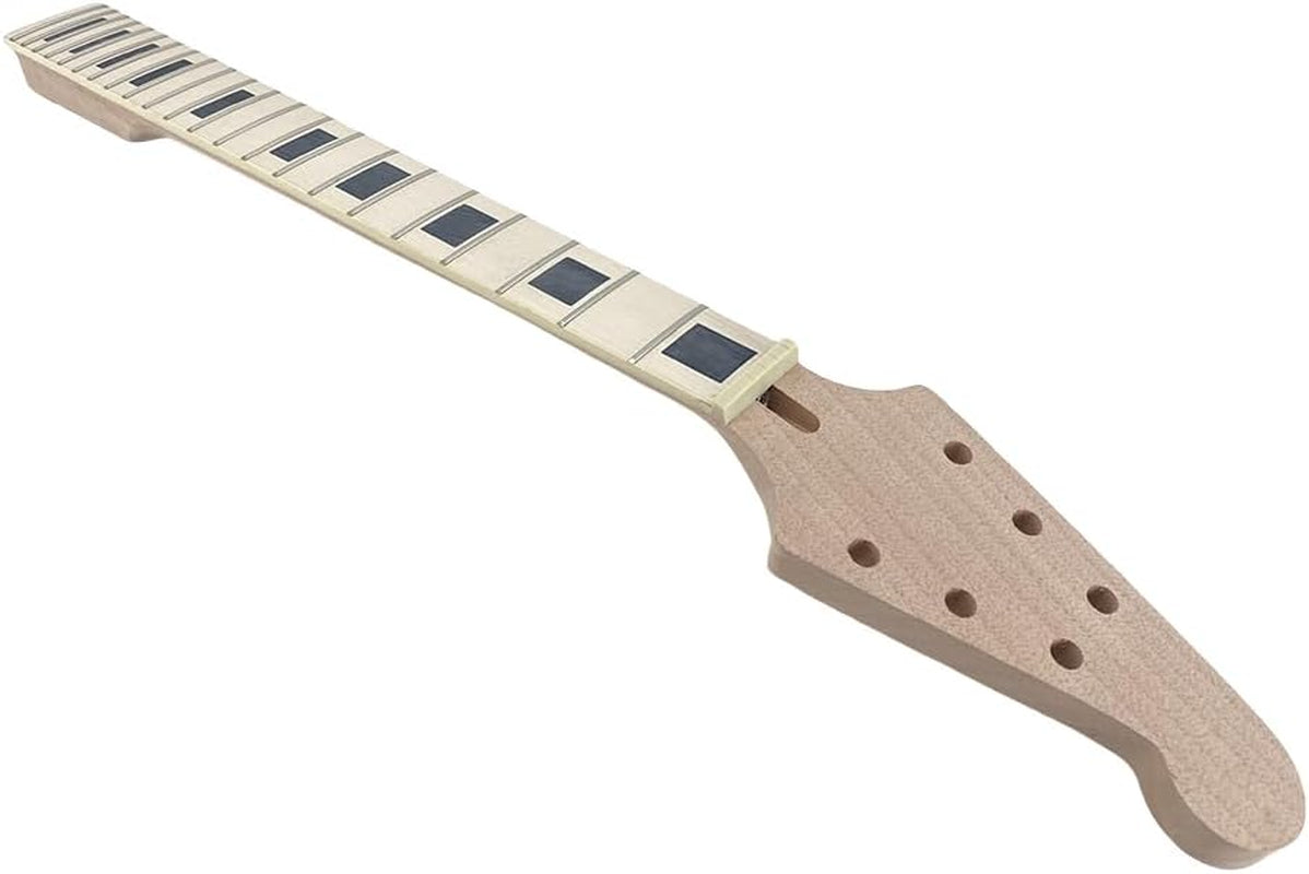 Electric Guitar Neck Unfinished 22 Fret for Electric Guitar Replacement Maple Mahogany Wood