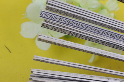 25X Guitar Strip Inlay Guitar Luthier Figured Purfling Guitar Parts Wood Inlay Binding 640X5.5X1.0Mm #61