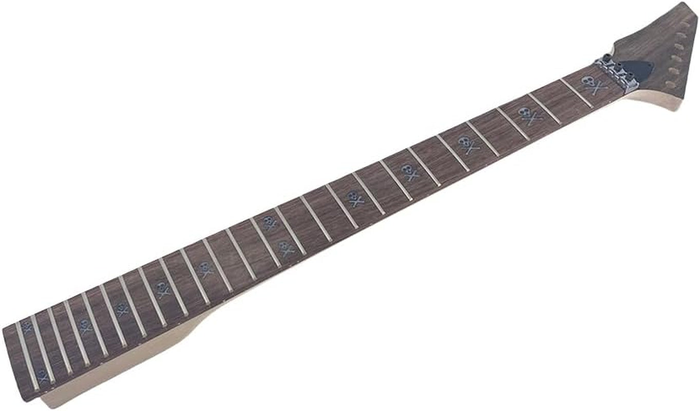 Guitar Neck 24Fret 25.5Inch Reversed Head Maple Wood Bolt on Heel Shark Fin Inlay DIY Guitar