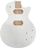 Electric Guitar Body Unfinished Mahogany +Maple Top +Flame Maple Veneer Bolt on DIY Guitar Body Blank HH Hamburger Pickup