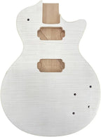 Electric Guitar Body Unfinished Mahogany +Maple Top +Flame Maple Veneer Bolt on DIY Guitar Body Blank HH Hamburger Pickup
