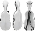 Carbon Fiber Cello Case 4/4 Full Size Hard Shell with Lock & Backpack Straps,Wheels 3.8Kg Lightweight Hard Case for Student