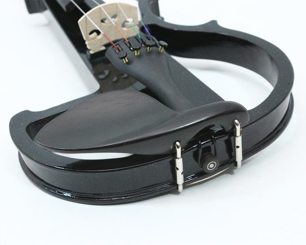 Electric Violin 4/4 Full Size Silent 4 String Student Beginner Violin Ebony Fittings with Case Bow Shoulder Rest Rosin Cable Headphone