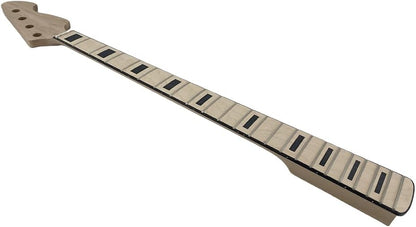 Bass Guitar Neck 22Fret 34Inch Maple Guitar Fretboard Block Inlay DIY Guitar Block Inlay (Maple Fretboard)