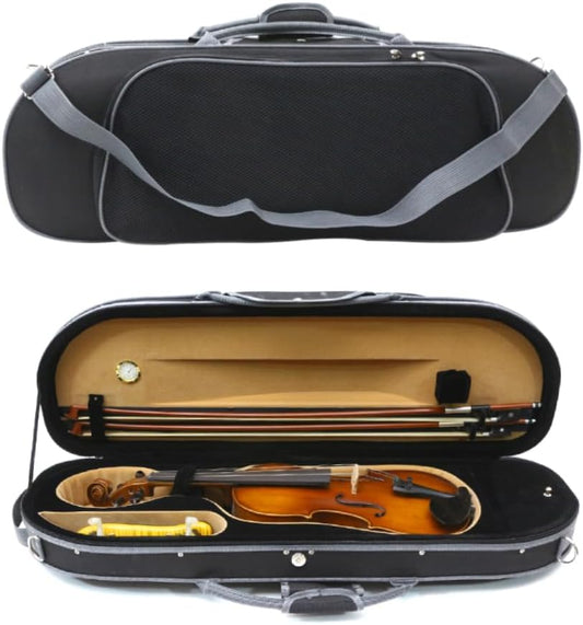 Violin Case 4/4 Full Size Lightweight Oxford Case Bag Durable and Scratch Resistant with Backpack Straps Travel Violin Case for Students, Adults, Black Color