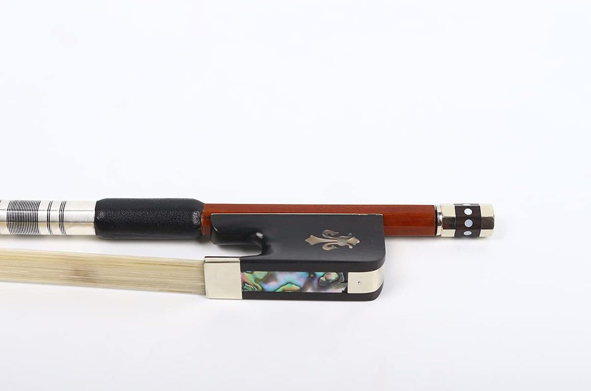4/4 Cello Bow Bows Brazilwood Natural Mongolian Bow Hair Ebony Frog Straight Advance Bows (4/4)