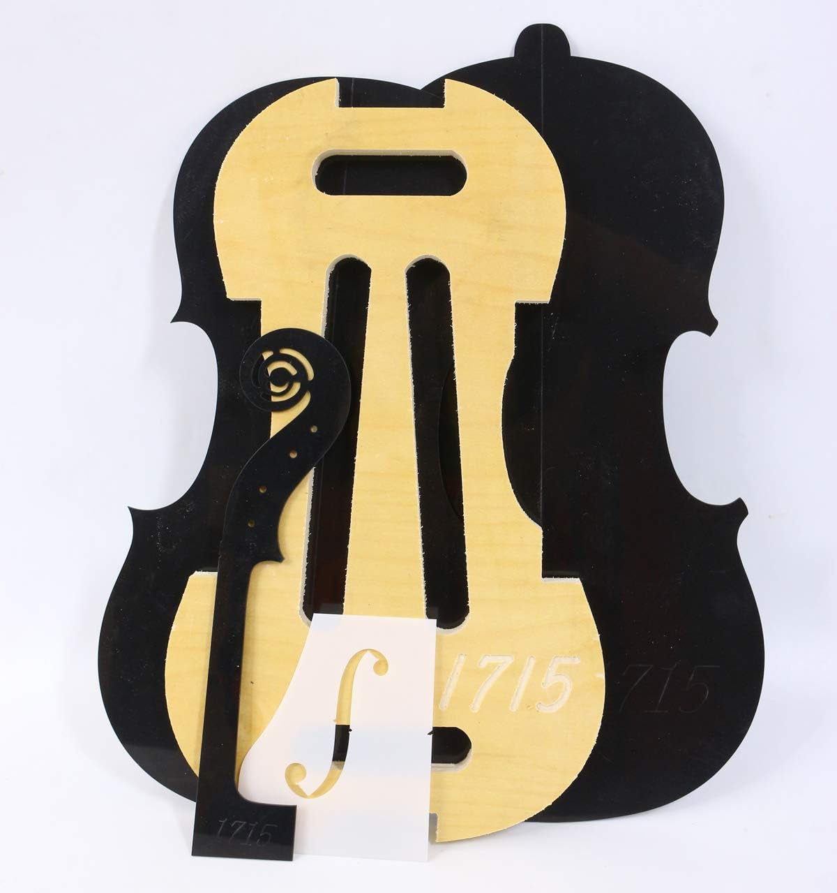 1Set Violin Template Stradivari Model Violin Neck F Hole Templet Mold 1715 Year DIY Violin Luthier Supply