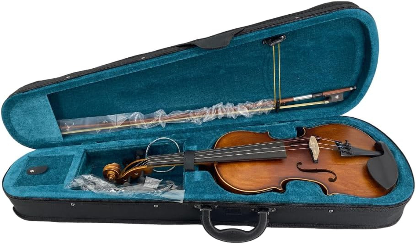 Acoustic Violin Electric Violin 4/4 Full Size Violin 4 String Maple Spruce for Student,Violin for Beginners Violin Case,Brazilwood Bow,Cable,Cleaning Cloth,Rosin,Bridge