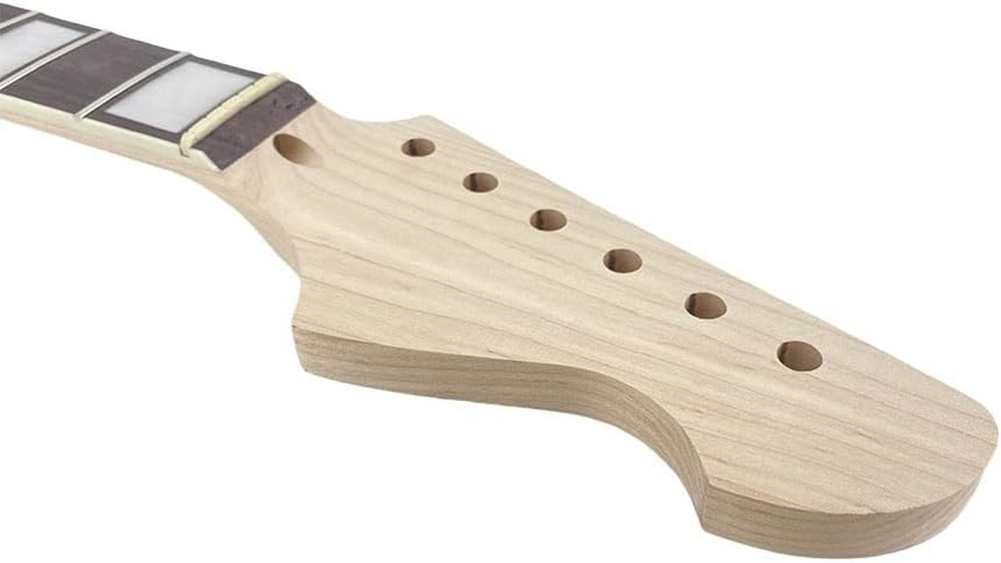 24Inch Guitar Neck 22Fret Maple Fretboard Black Block Inlay DIY Guitar Replacement