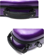 Carbon Fiber Violin Case 4/4 Full Size Hard Shell Triangle Violin Box Backstrap External Storage Bag,Hygrometer,Two Bow Holders (Purple)