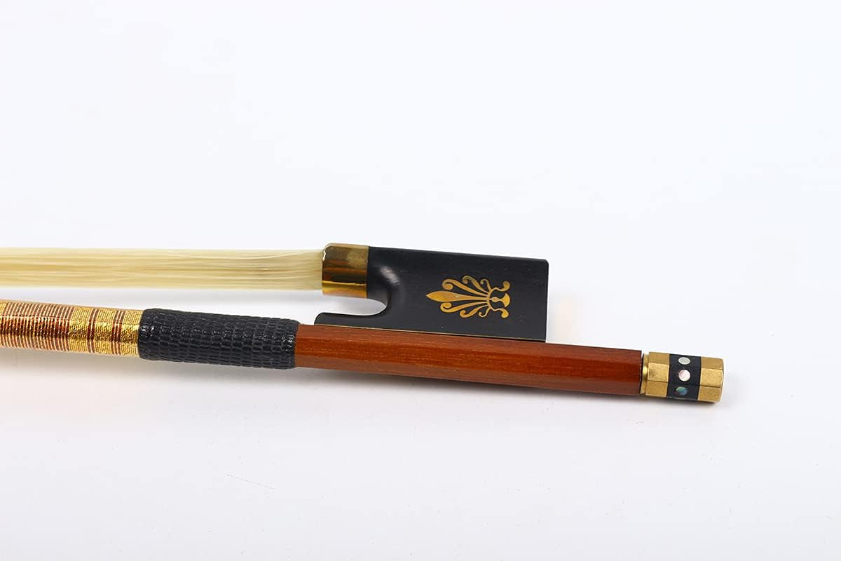 New Violin Bow 4/4 Full Size Advance Brazilwood Stick Ebony Frog Natural Bow Hair Straight Violin Bows