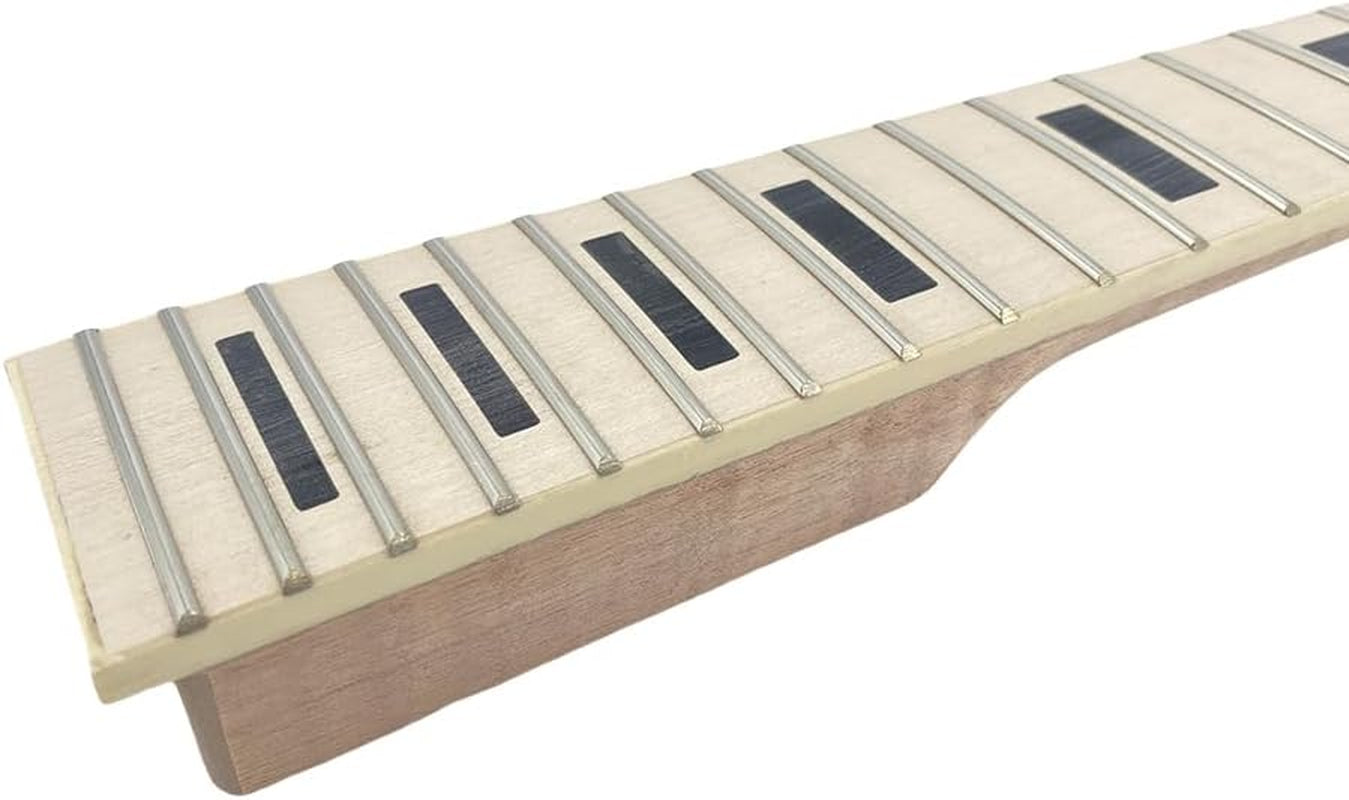 Electric Guitar Neck Unfinished 22 Fret for Electric Guitar Replacement Maple Mahogany Wood