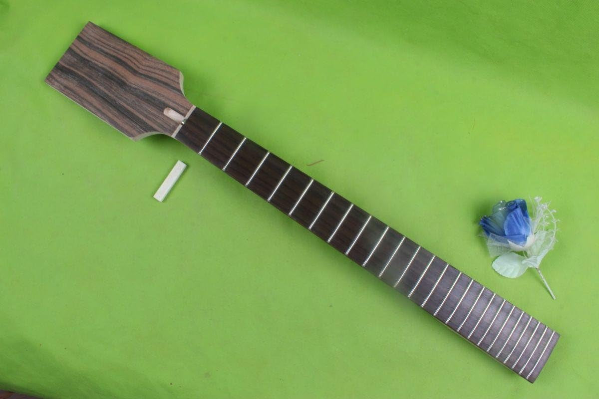 7-String Electric Guitar Neck Replacement, Maple Neck, Rosewood Fretboard, 22 Frets, 24.75 Inch Scale, Brown, Alloy Steel Strings