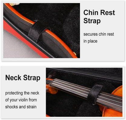 Violin Case 4/4 Full Size 1.9Kg Carbon Fiber Half round Shape Viloin Bag with Strap Combination Lock and Accessories Bag Red