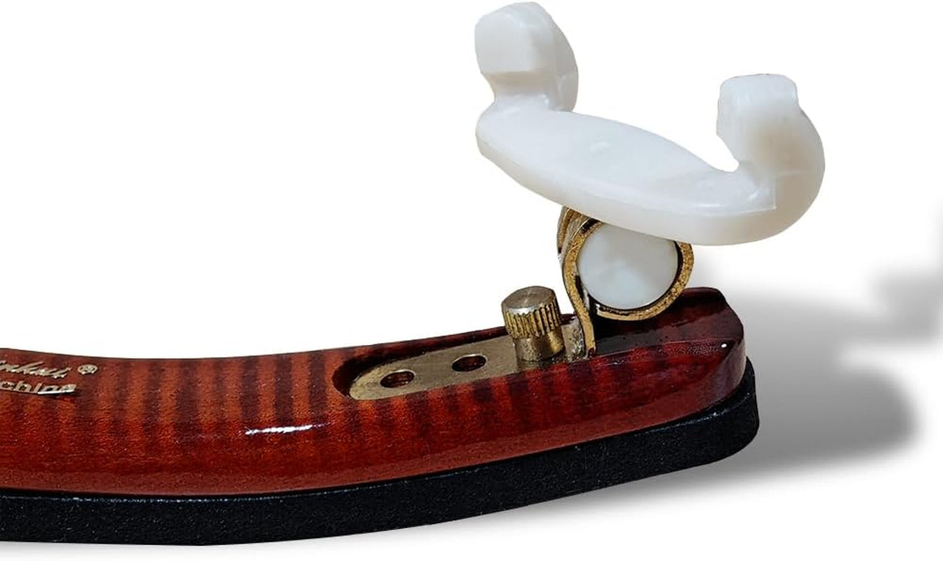 Violin Shoulder Rest 4/4 Full Size Flame Maple Wood Violin Shoulder Rest 3/4 Adjustable Width Violin Part (Brown)