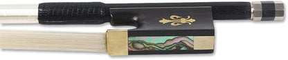 Violin Bow 4/4 Carbon Fiber Ebony Frog with Fleur De Lis Inlay,Mongolian Horse Hair,Stick&Well Balance 4/4 Violin Bow for All Level Violinists