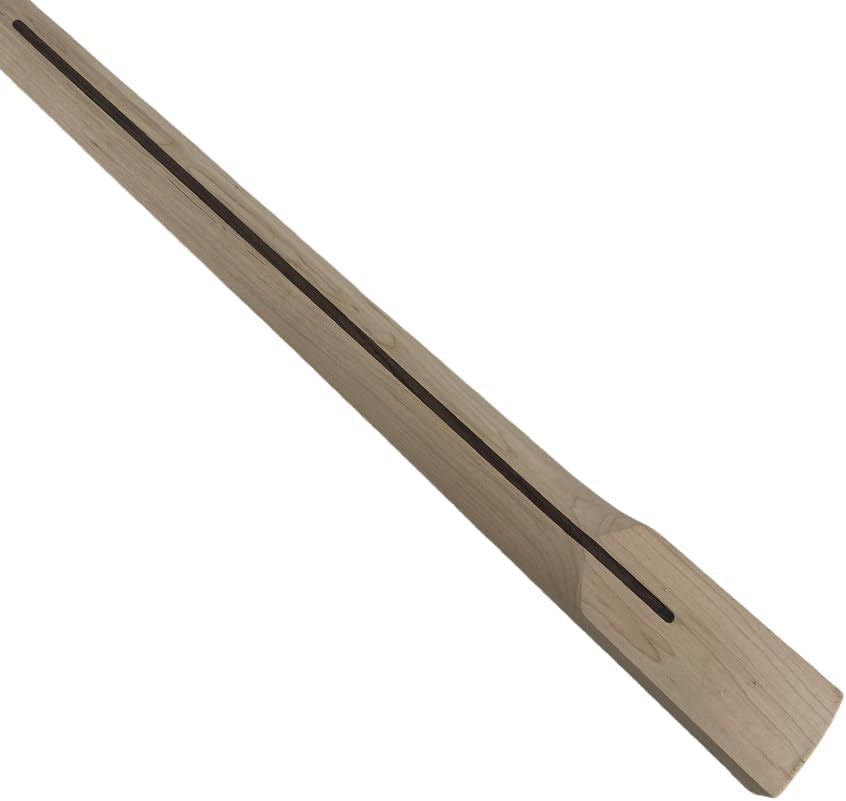 Bass Guitar Neck 22Fret 34Inch Maple Guitar Fretboard Block Inlay DIY Guitar Block Inlay (Maple Fretboard)