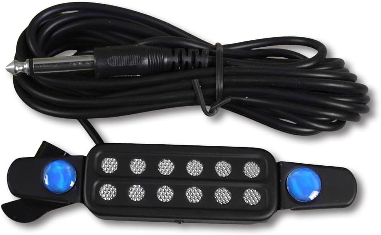 Sound Hole Pickups 12 Soundhole Magnetic Pickups with 1/4Inch Jack for Acoustic Classic Guitars (Black-Blue)