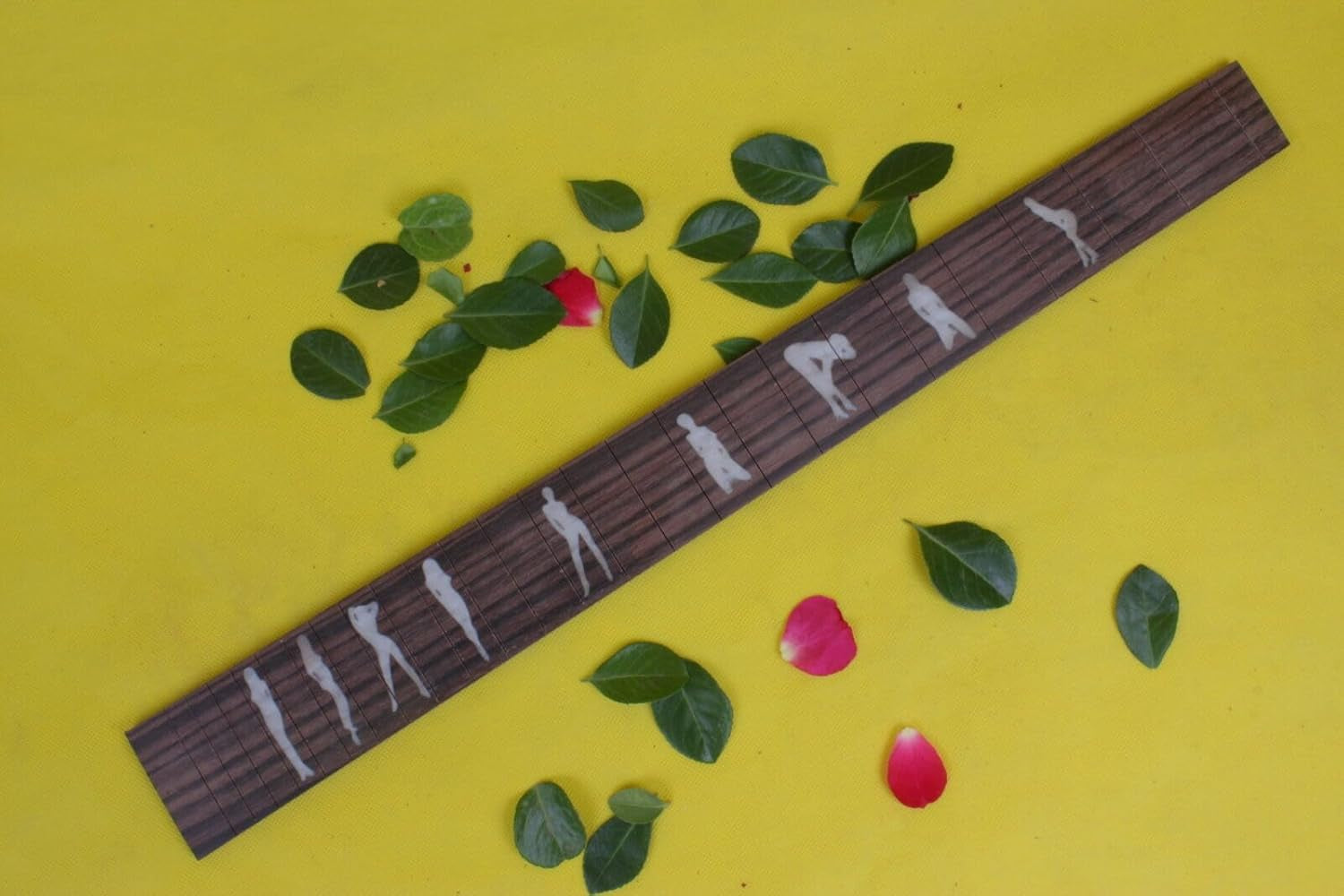 22 Fret Electric Guitar Fingerboard Rosewood Fretboard for Guitar Replacement Parts 25.5 Inch Beautiful Woman Inlay DIY Unfinished (Gtzb-010)