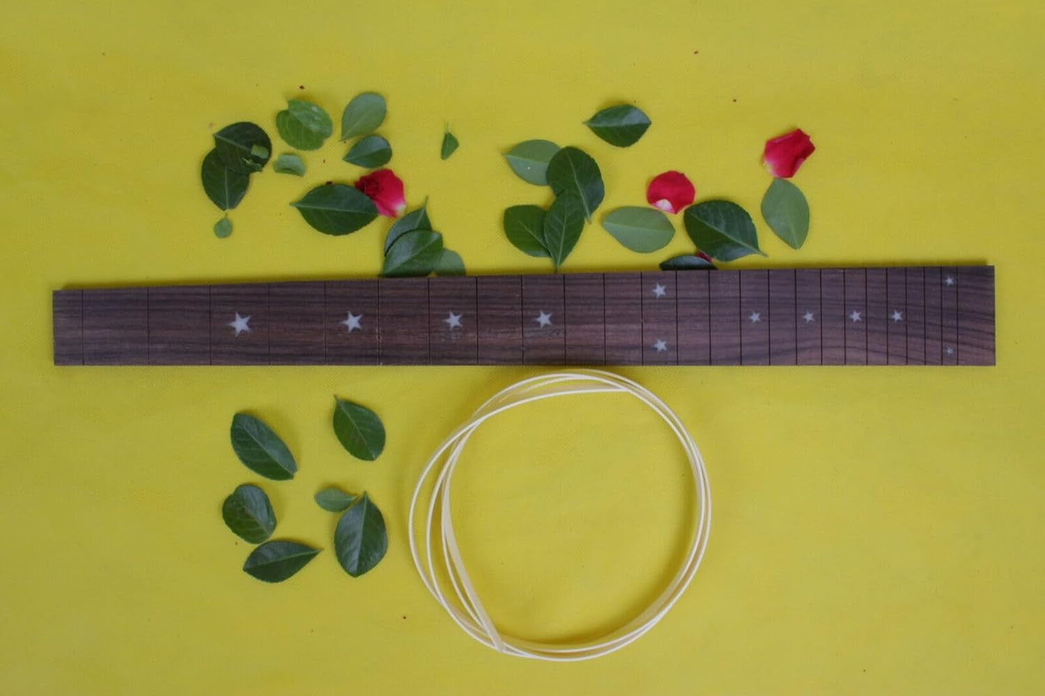 24 Fret Electric Guitar Fingerboard Rosewood Fretboard for Guitar Replacement Parts 25.5 Inch Star Inlay DIY Unfinished (Gtzb-007)