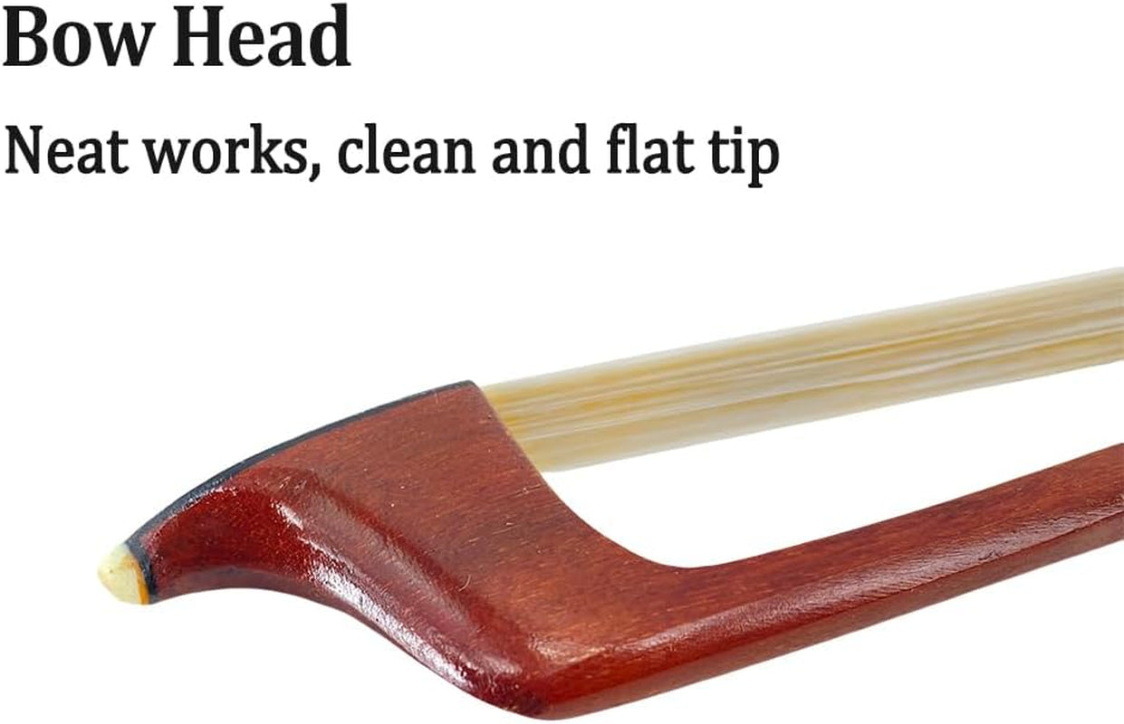 Brazilwood Cello Bow 4/4 Full Size Natural Mongolian Horse Hair, Ebony Frog with Circle Inlay Handcrafted Well Balance