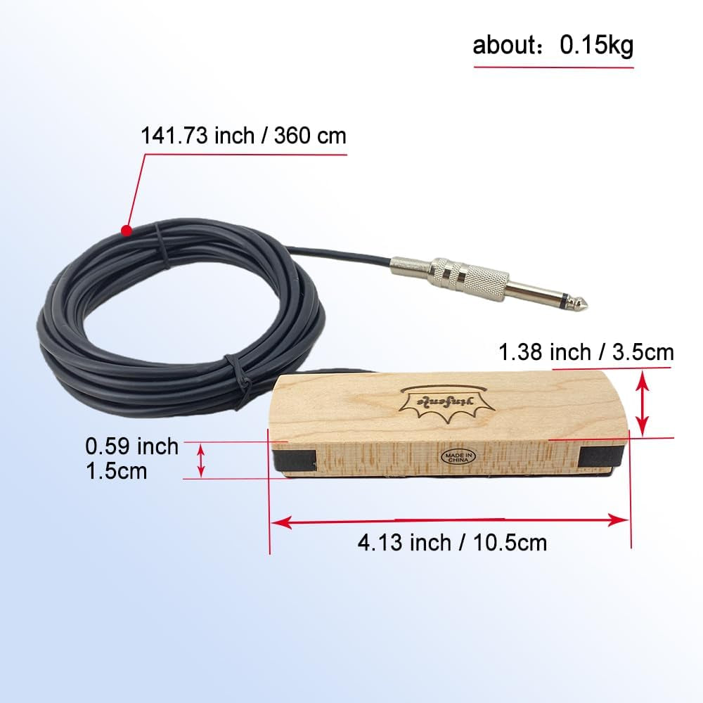 Sound Hole Pickups Steel Strings Guitar Magnetic Pickups Maple Housing with 6.3Mm Jack for Acoustic Classic Guitars