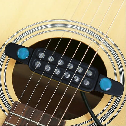 Sound Hole Pickups 12 Soundhole Magnetic Pickups with 1/4Inch Jack for Acoustic Classic Guitars (Black-Blue)