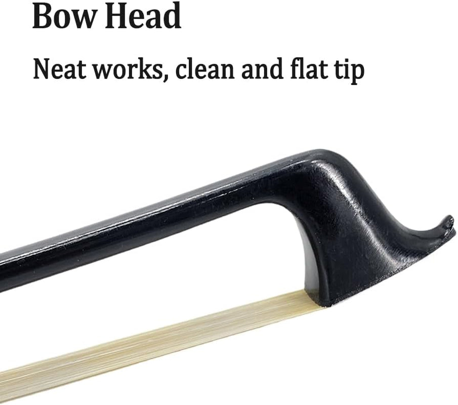 Violin Bow 4/4 Carbon Fiber Ebony Frog with Fleur De Lis Inlay,Mongolian Horse Hair,Stick&Well Balance 4/4 Violin Bow for All Level Violinists