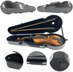 Carbon Fiber Viola Case for 15Inch to 16.5Inch with Adjustable Backstrap &Handle&Buckle Soft Interior and Hard Case for Beginner and Musicians