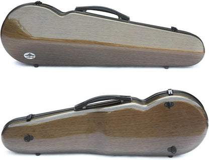 4/4 Violin Case Mixed Carbon Fiber Violin Box White Black Thick Padding Triangle Shape Strong Light Violin Cases (Brown)