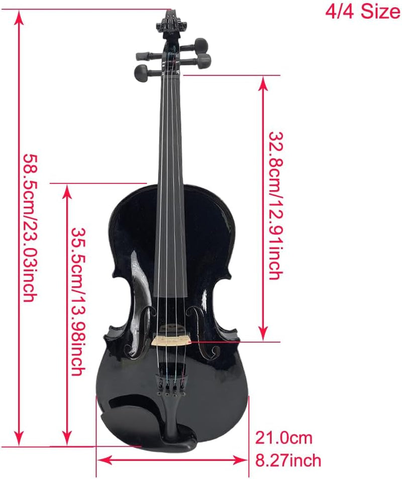 Acoustic Electric Violin 4/4 Full Size Violin Profesional 4 String Maple Spruce for Student,Violin for Beginners with Case,Brazilwood Bow,Cable,Cleaning Cloth,Rosin