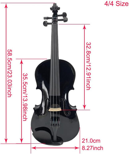 Acoustic Electric Violin 4/4 Full Size Violin Profesional 4 String Maple Spruce for Student,Violin for Beginners with Case,Brazilwood Bow,Cable,Cleaning Cloth,Rosin