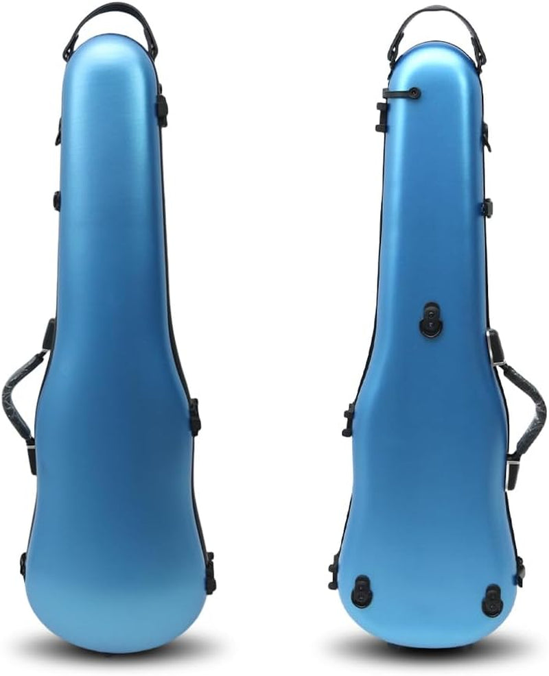 Violin Case 4/4 Full Size Violin Box Silver Blue Color Mixed Carbon Fiber Violin Cases Strong Light (Blue)