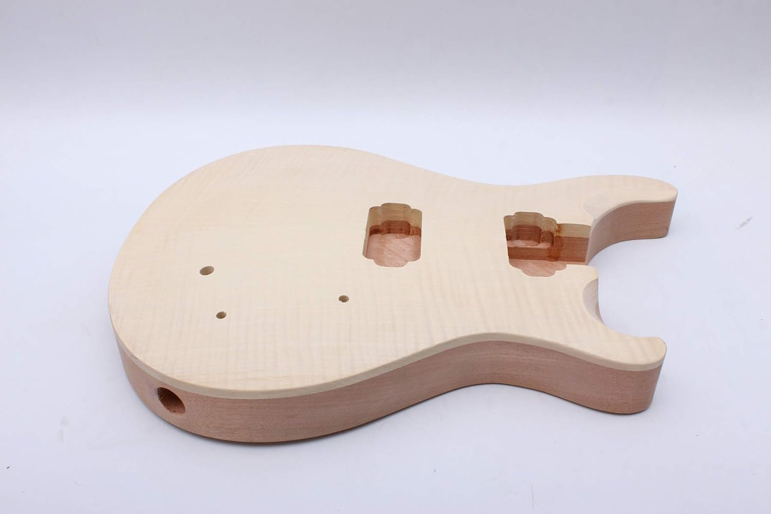 Electric Guitar Body Mahogany Maple Wood for Electric Guitar Replacement Set in Style Flame Maple Cap HH Pickups Holes