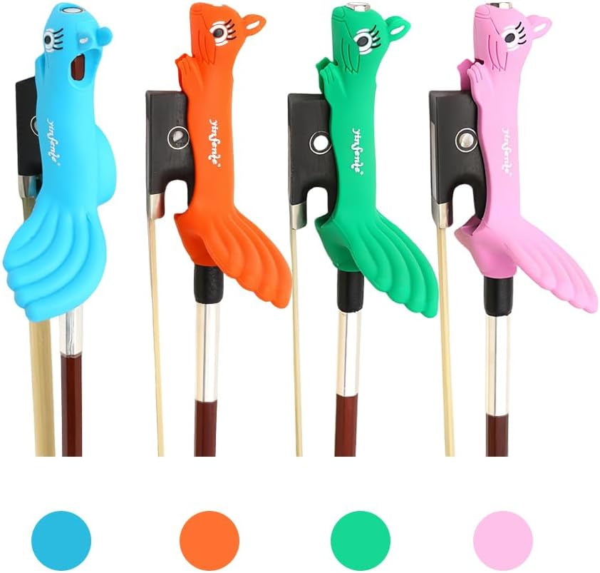 Violin/Viola Bow Holder Violin Bow Grip for Beginner Violin Pinky Holder Teaching Aid Accessory (Pink)