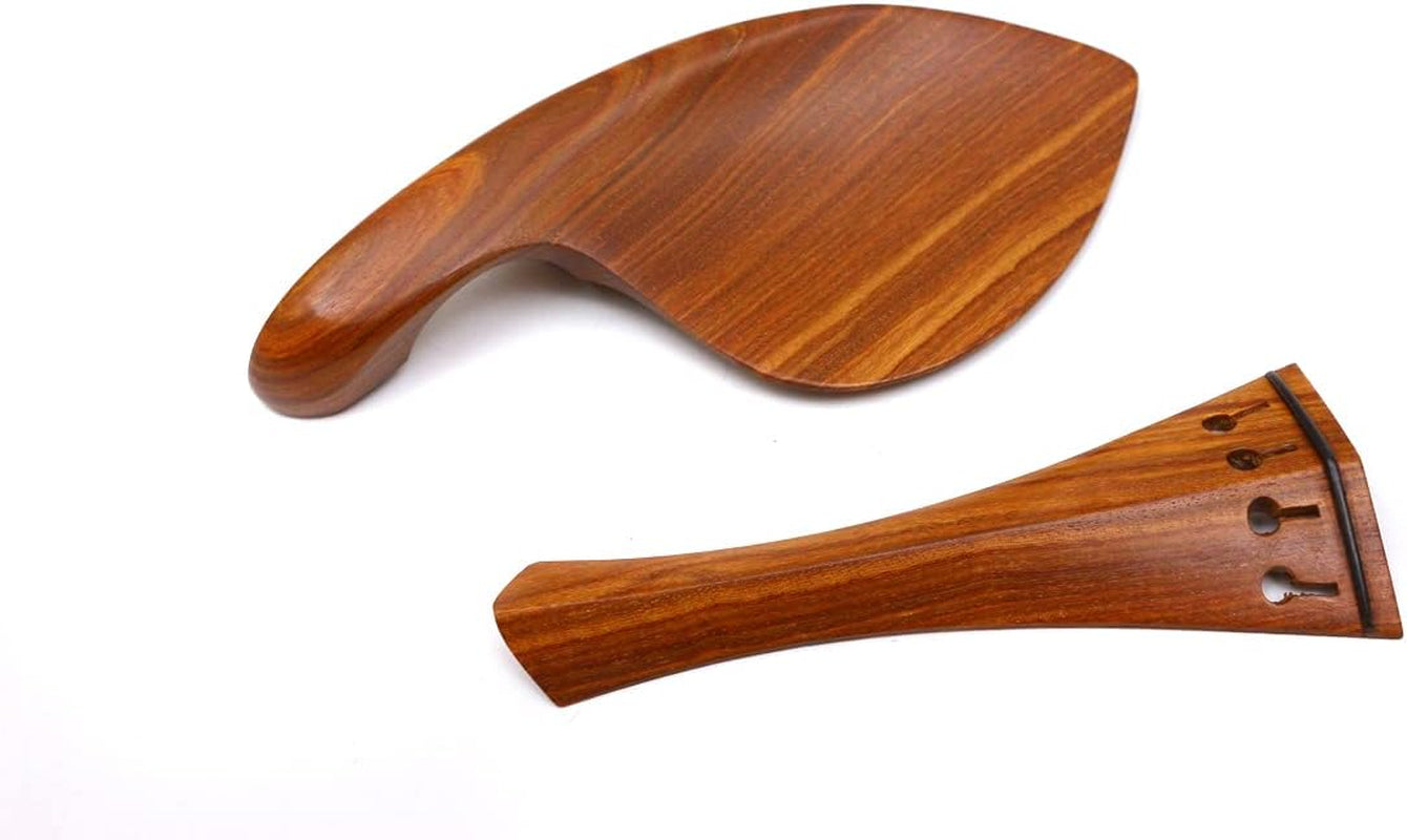 4/4 Violin Kit Full Size Violin Accessories Peg Tailpiece Fine Tuner Chin Rest Clamp End Pin Rosewood