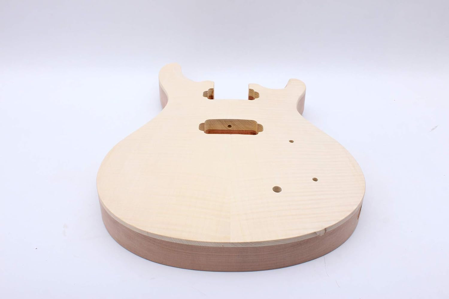 Electric Guitar Body Mahogany Maple Wood for Electric Guitar Replacement Set in Style Flame Maple Cap HH Pickups Holes