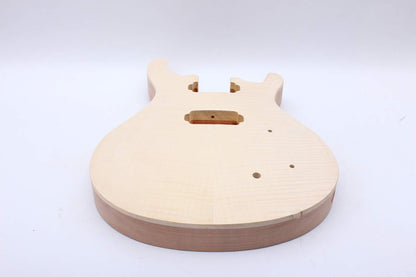 Electric Guitar Body Mahogany Maple Wood for Electric Guitar Replacement Set in Style Flame Maple Cap HH Pickups Holes