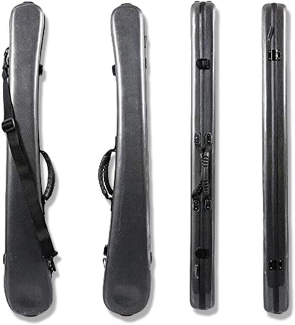 Double Bass Bow Case Carbon Fiber Bow Box String Bass Bow German Bow Hold 2Pcs Bows Strong (Black)