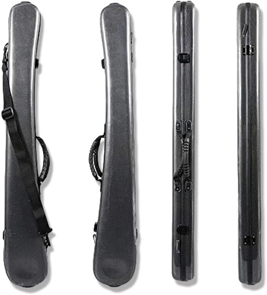 Double Bass Bow Case Carbon Fiber Bow Box String Bass Bow German Bow Hold 2Pcs Bows Strong (Black)